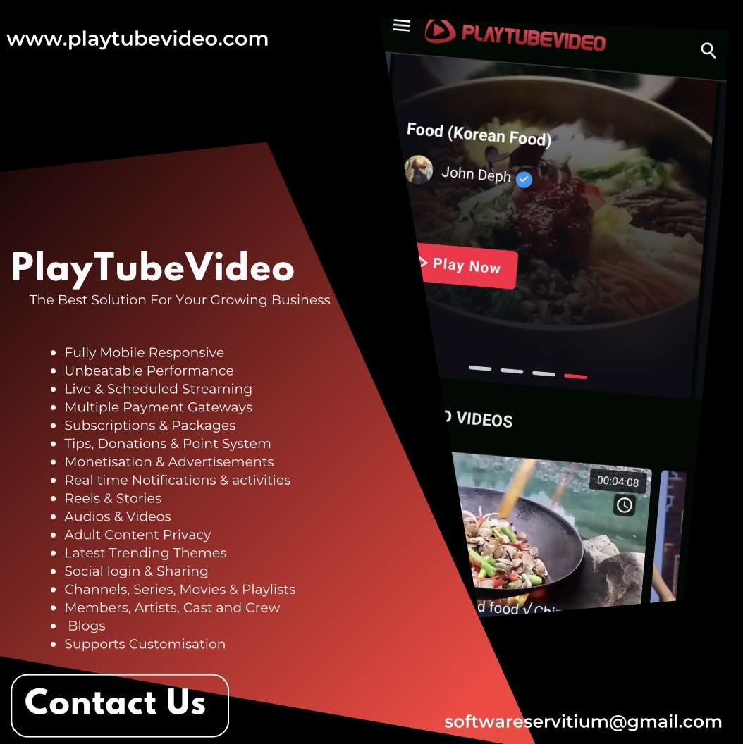 PlayTubeVideo - Live Streaming and Video CMS Platform - 1